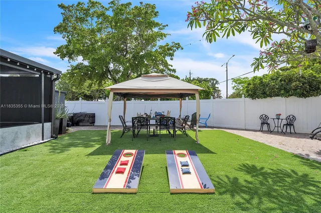 a view of outdoor space yard deck patio and outdoor seating