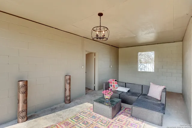 a living room with furniture
