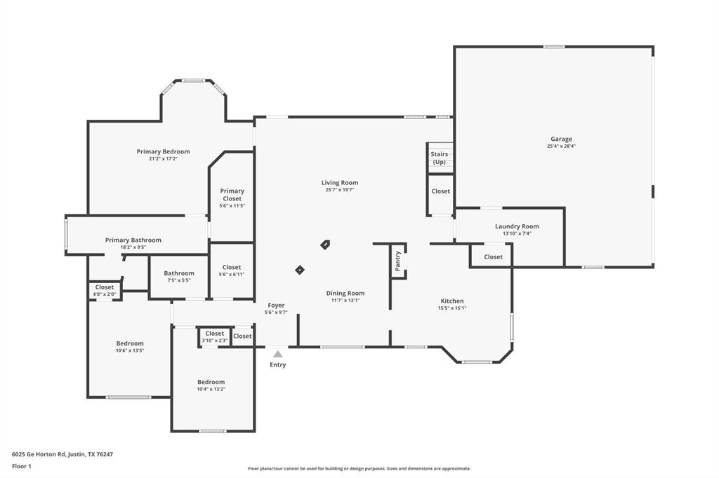 6025 Ge Horton Road Justin, TX 76247 - Photo 39 of 40 Main Level Floor Plan