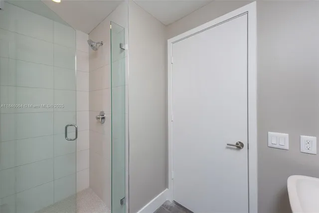 a bathroom with a shower