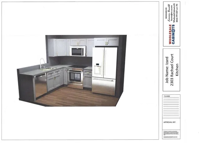 a upper view of a kitchen with a sink
