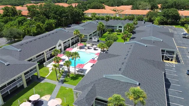 an aerial view of a house