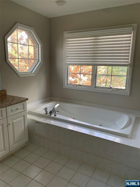 166 Stonegate Trail Cresskill, NJ 07626 - Photo 22 of 28 a room with a sink and a large mirror