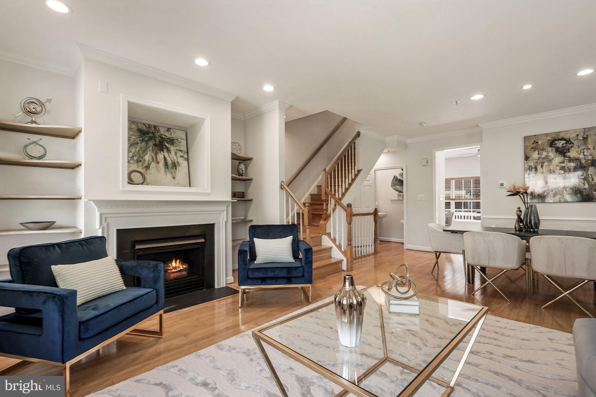 724 Capitol Square Place Southwest Washington, DC 20024 - Photo 11 of 40 Living room built-ins & gas fireplace