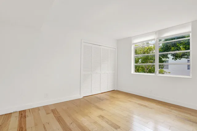 an empty room with a window