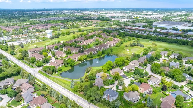 an aerial view of a house