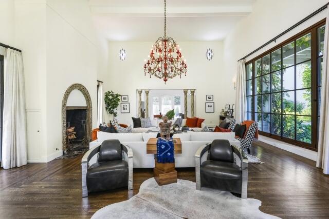 780 Mission Canyon Road Santa Barbara, CA 93105 - Photo 14 of 97 a living room with furniture two window and wooden floor