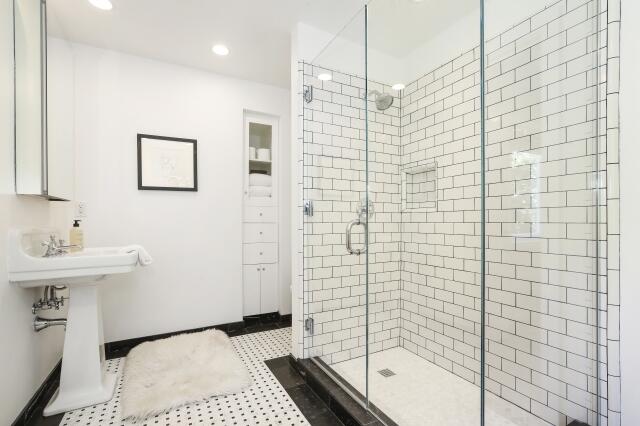 780 Mission Canyon Road Santa Barbara, CA 93105 - Photo 53 of 97 a bathroom with a shower and a sink