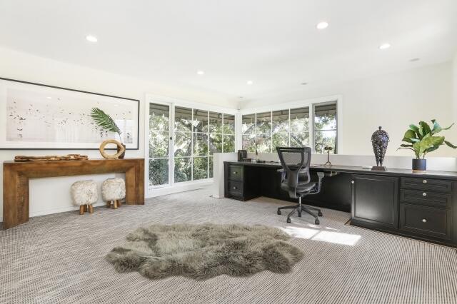 780 Mission Canyon Road Santa Barbara, CA 93105 - Photo 57 of 97 a view of a workspace with furniture and a window