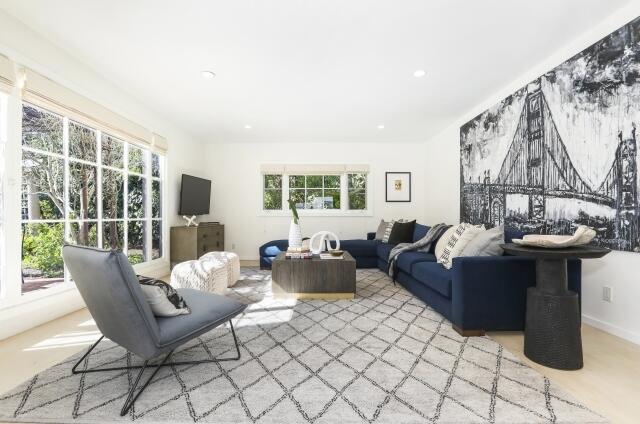 780 Mission Canyon Road Santa Barbara, CA 93105 - Photo 61 of 97 a living room with furniture and a floor to ceiling window