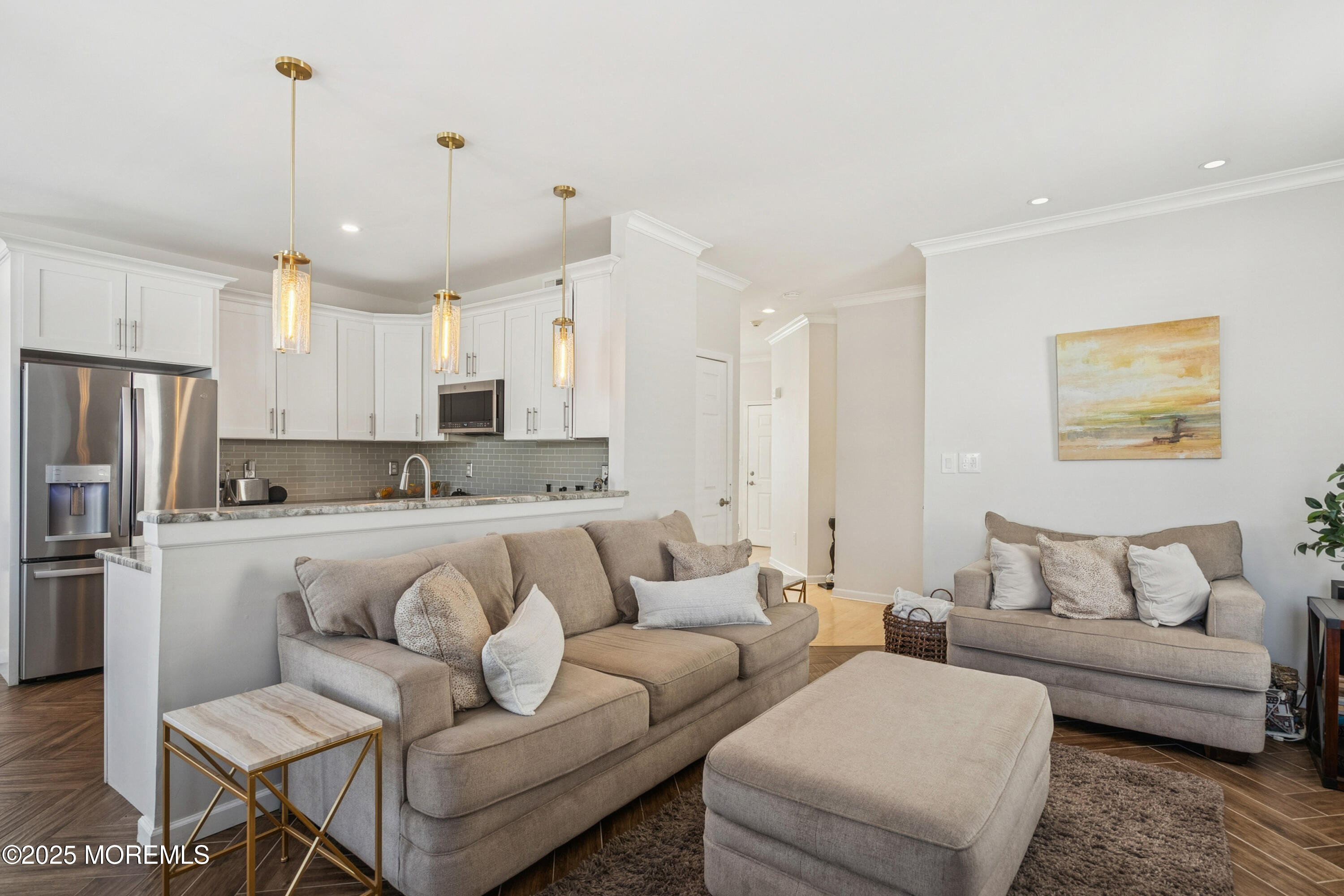 7 Devonshire Drive Hazlet, NJ 07730 - Photo 8 of 19 a living room with furniture and kitchen view