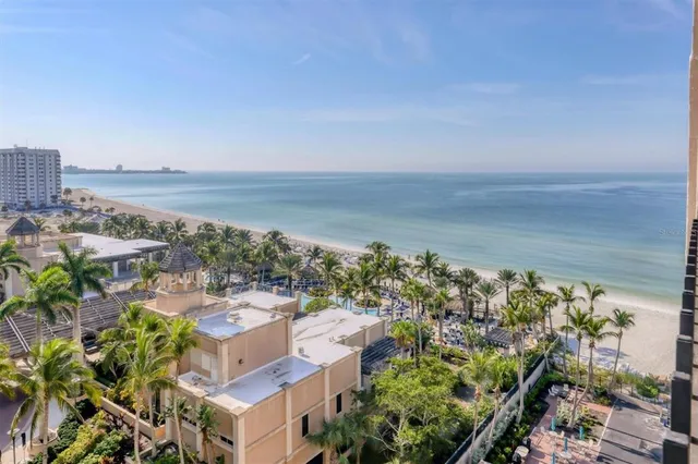 a view of a city and ocean view