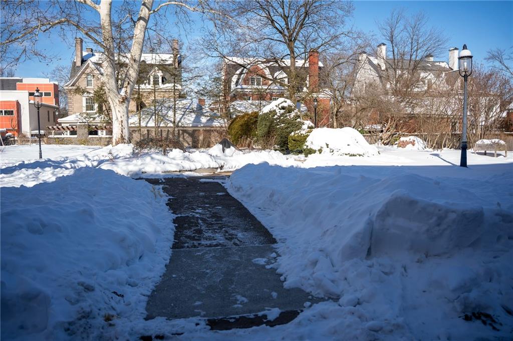 5025 Fifth Avenue, Unit 3F Pittsburgh, PA 15232 - Photo 16 of 22 a view of a yard with snow on the road