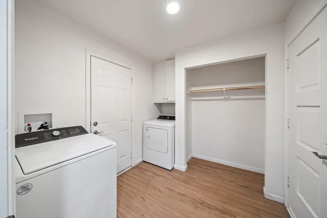 a room with a washer and dryer