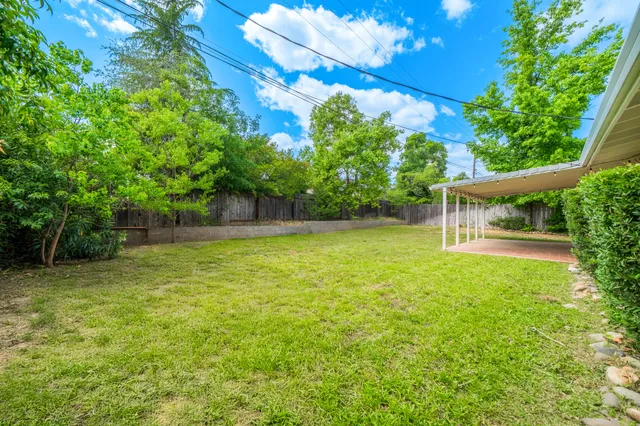a front view of house with a garden