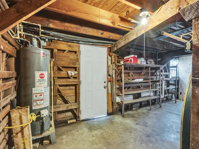 a view of a storage room with racks