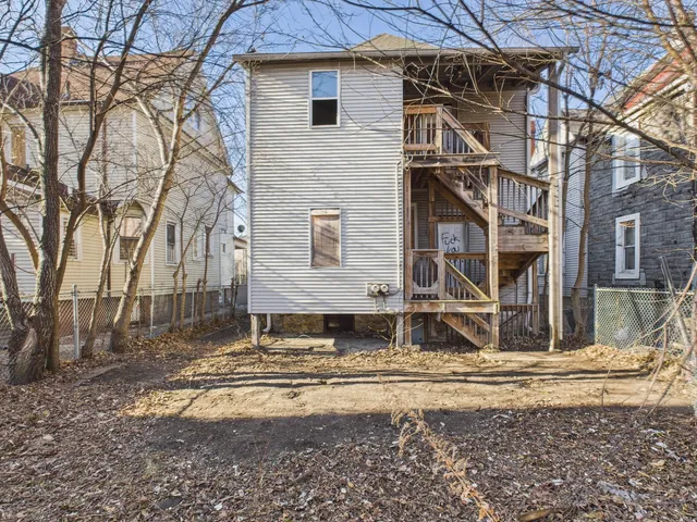 a view of a yard with an umbrella