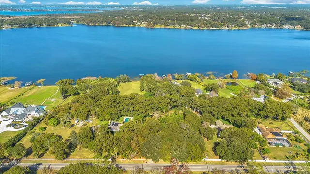 a view of a lake with a mountain