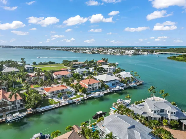an aerial view of a city with lots of residential buildings lake and ocean view
