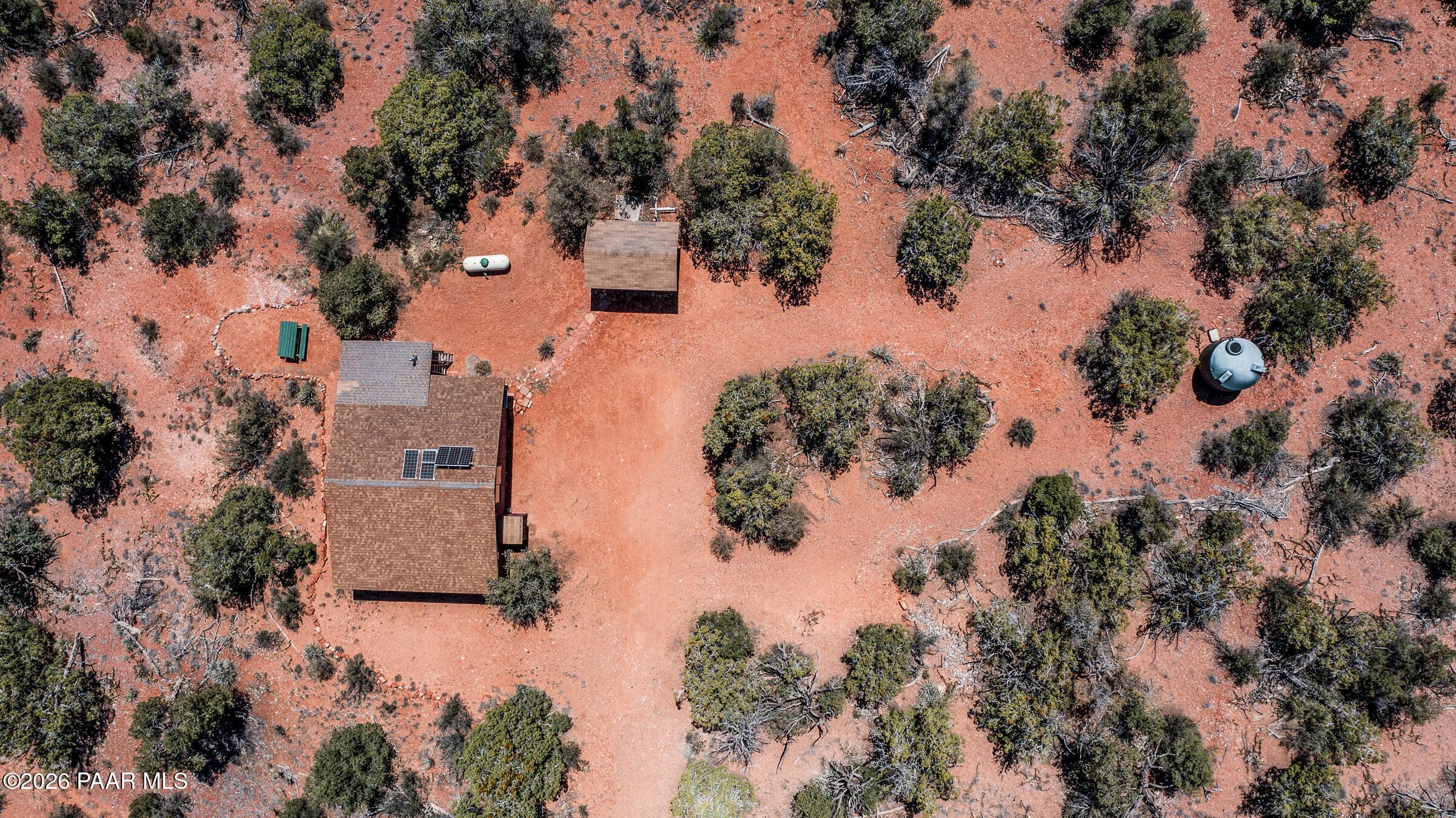 33749 West Whiskey River Road, Unit 21 Seligman, AZ 86337 - Photo 4 of 41 an aerial view of residential houses with outdoor space