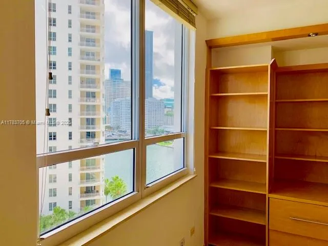 a view of a balcony with a door