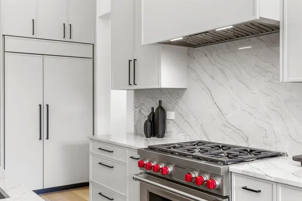 a view of a kitchen from the hallway