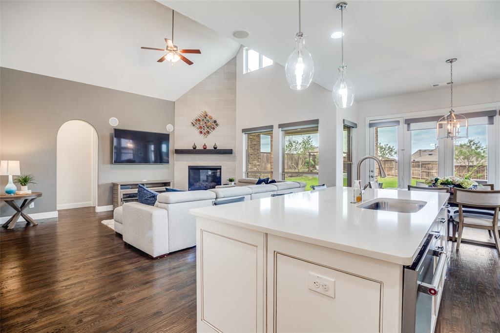 1011 Riviera Road Roanoke, TX 76262 - Photo 5 of 28 Kitchen island overlooking living and dining areas
