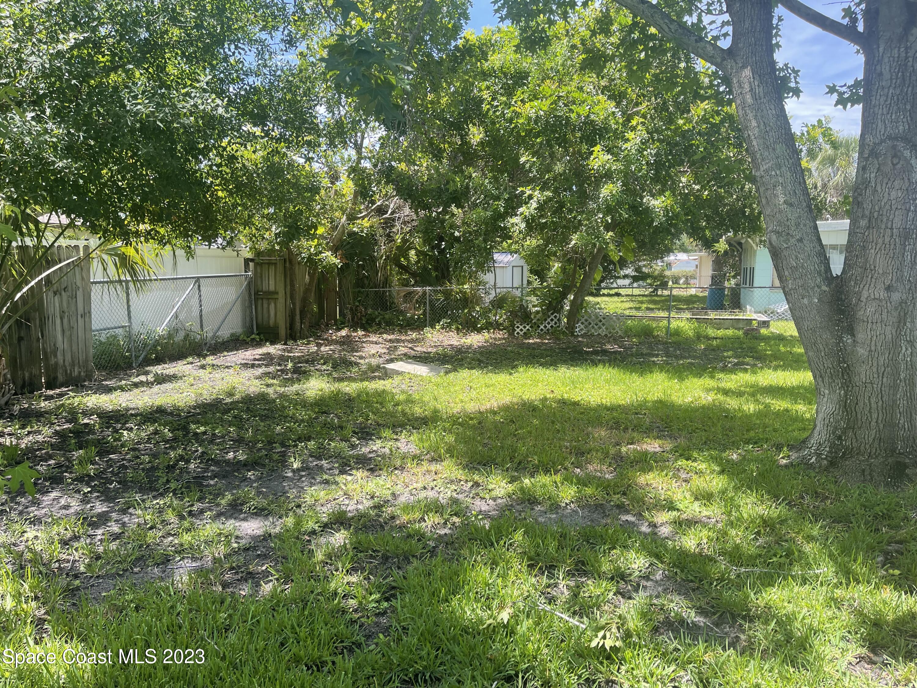 814 Hampton Way Merritt Island, FL 32953 - Photo 8 of 9 a backyard of a house with a large tree