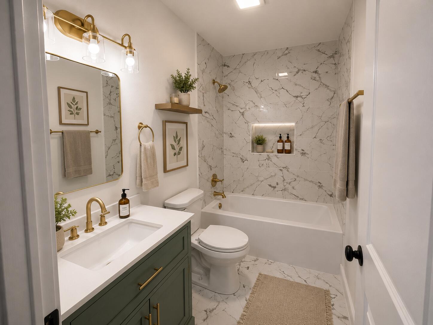 15895 Sherman Street Lowell, IN 46356 - Photo 25 of 36 a bathroom with a sink a toilet and shower