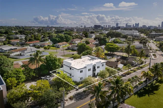 an aerial view of multiple house
