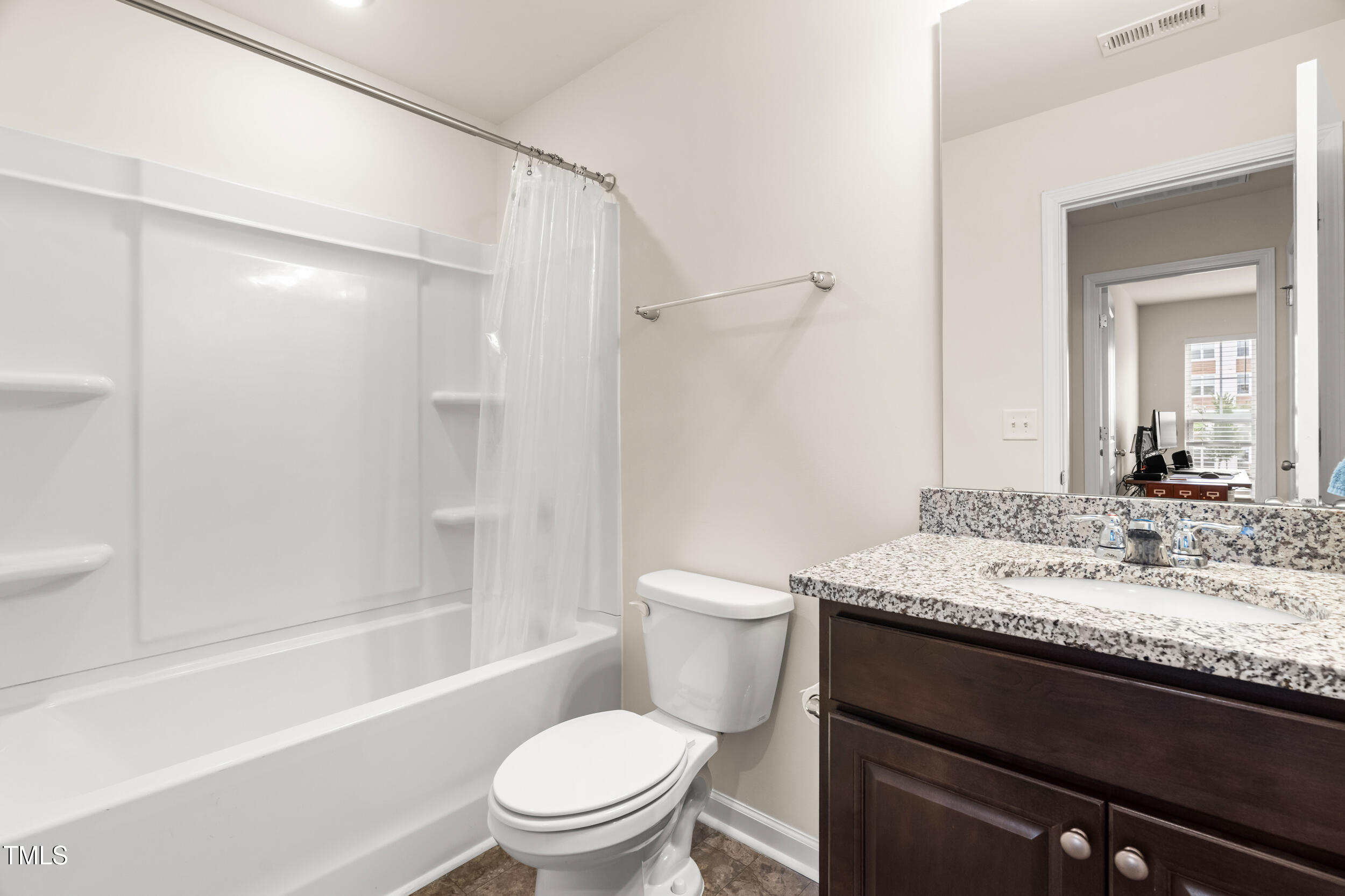 113 Lafferty Street Durham, NC 27560 - Photo 35 of 50 a bathroom with a granite countertop sink toilet and shower