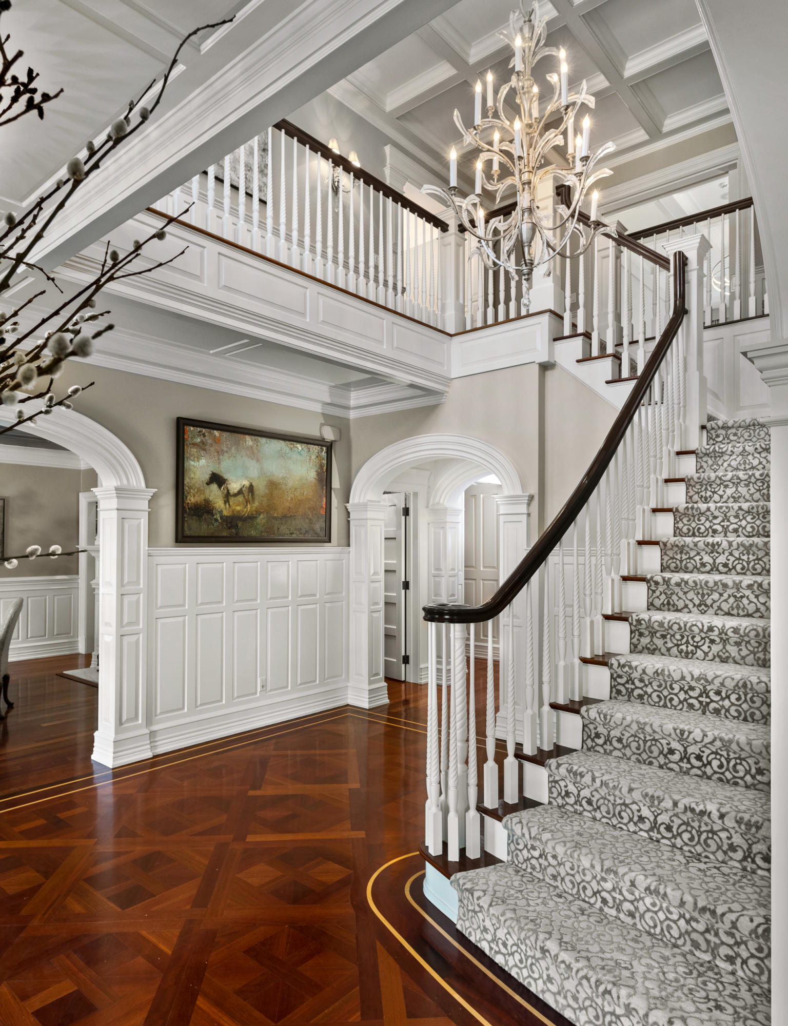 1083 Smith Ridge Road New Canaan, CT 06840 - Photo 4 of 39 a view of entryway and hall with wooden floor