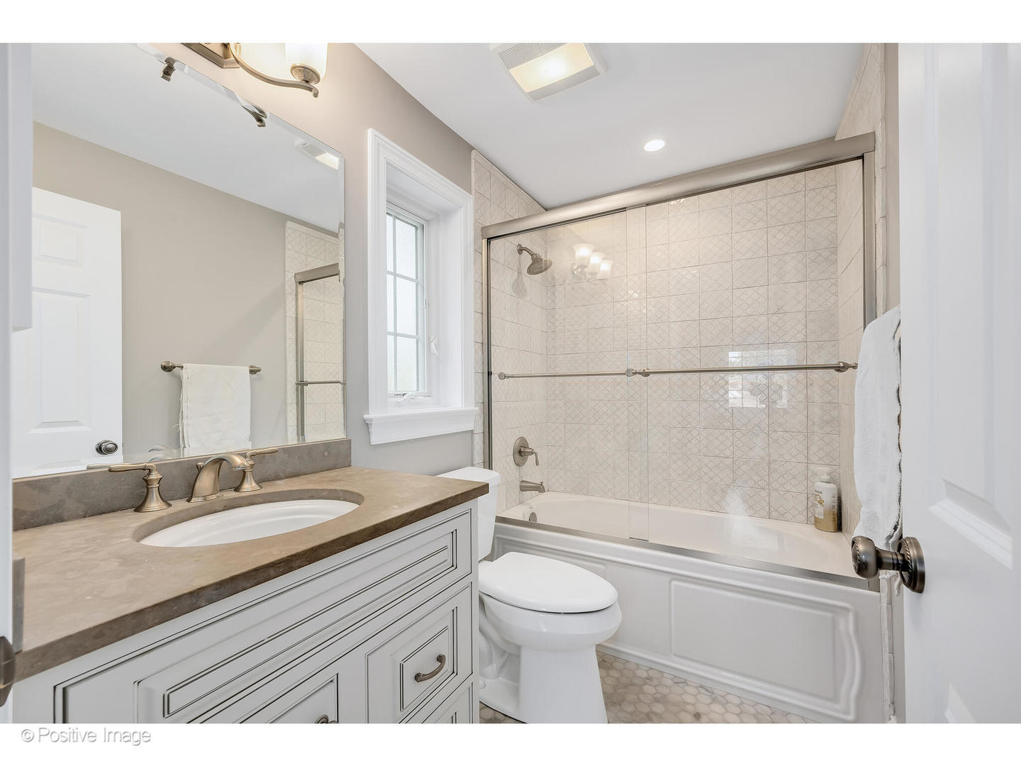 48 Devonshire Drive Oak Brook, IL 60523 - Photo 33 of 59 a bathroom with a granite countertop sink mirror vanity and toilet