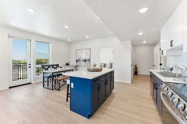 a kitchen with lots of counter top space