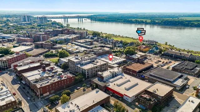 an aerial view of a city