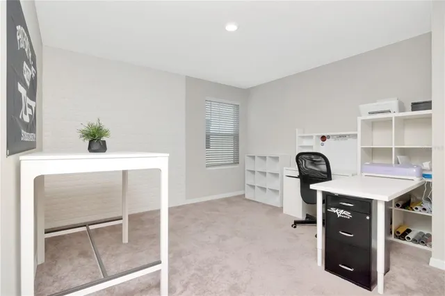 a bedroom with furniture and a bed