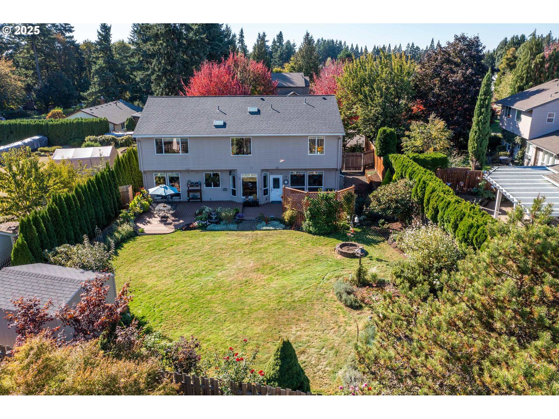20194 Canyon Ridge Drive Oregon City, OR 97045 - Photo 38 of 41 a view of swimming pool with outdoor seating and trees
