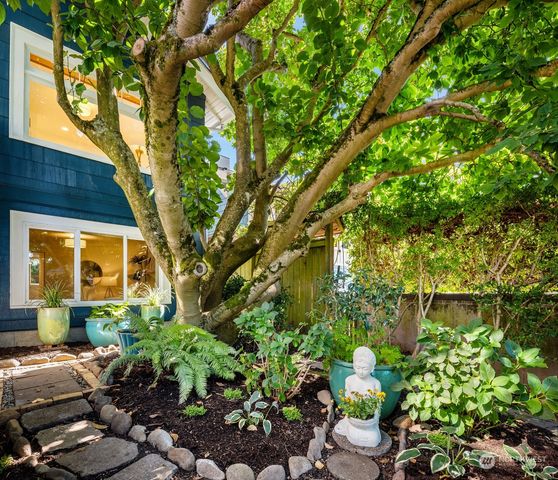 a backyard of a house with lots of green space