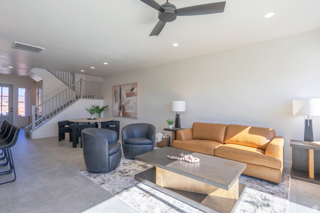2972 West 570 North Hurricane, UT 84737 - Photo 31 of 104 Living area with recessed lighting and a ceiling fan