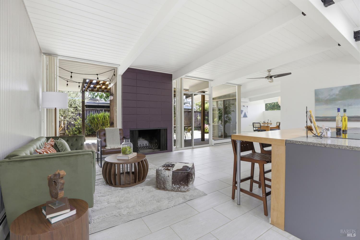 656 Bamboo Terrace San Rafael, CA 94903 - Photo 6 of 26 a living room with furniture and a fireplace
