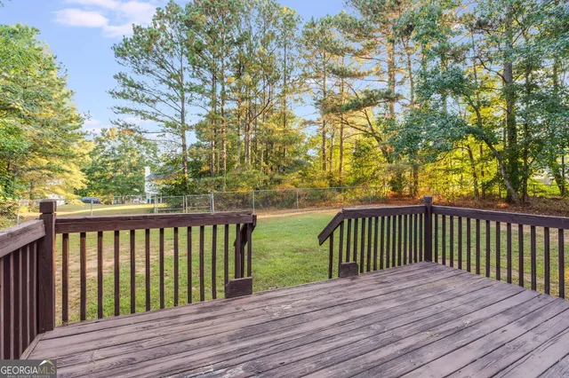 a view of wooden deck