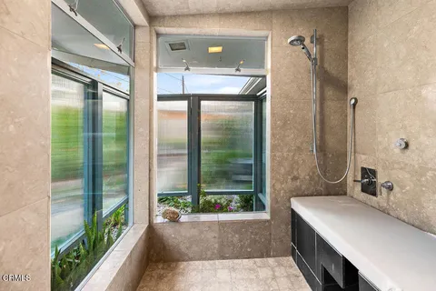 a outdoor living space with furniture and garden view