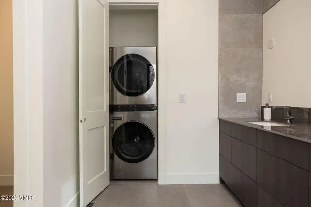a terrace of a house with mountain view