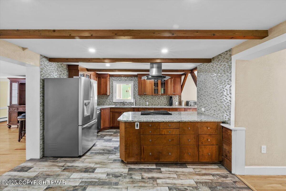 1553 Middle Road Stroudsburg, PA 18360 - Photo 28 of 75 a kitchen with a stove and a refrigerator