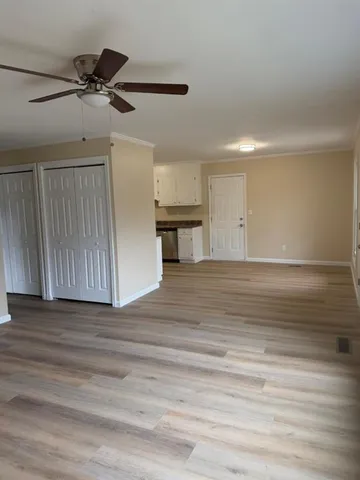 a view of a livingroom with a fireplace