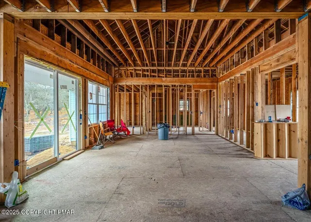 a view of a porch with a backyard