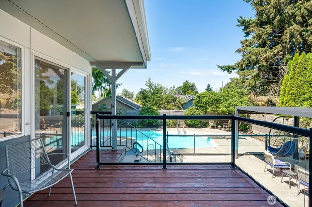 a view of porch with seating space