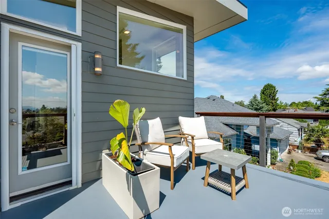 a bench sitting in front of a building