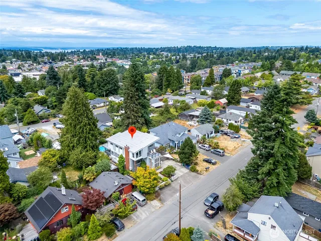 an aerial view of multiple house