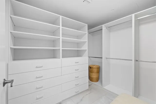 a close up view of a closet